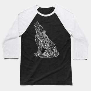 Abstract Wolf Version 2 Baseball T-Shirt